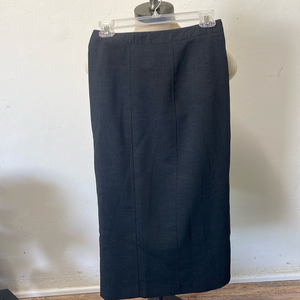 J crew gray long skirt size 4 wool, polyester, spandex shell